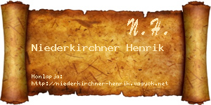 Niederkirchner Henrik névjegykártya